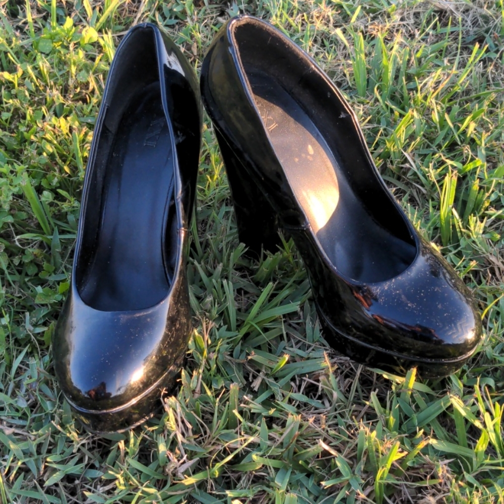 Patent leather pumps